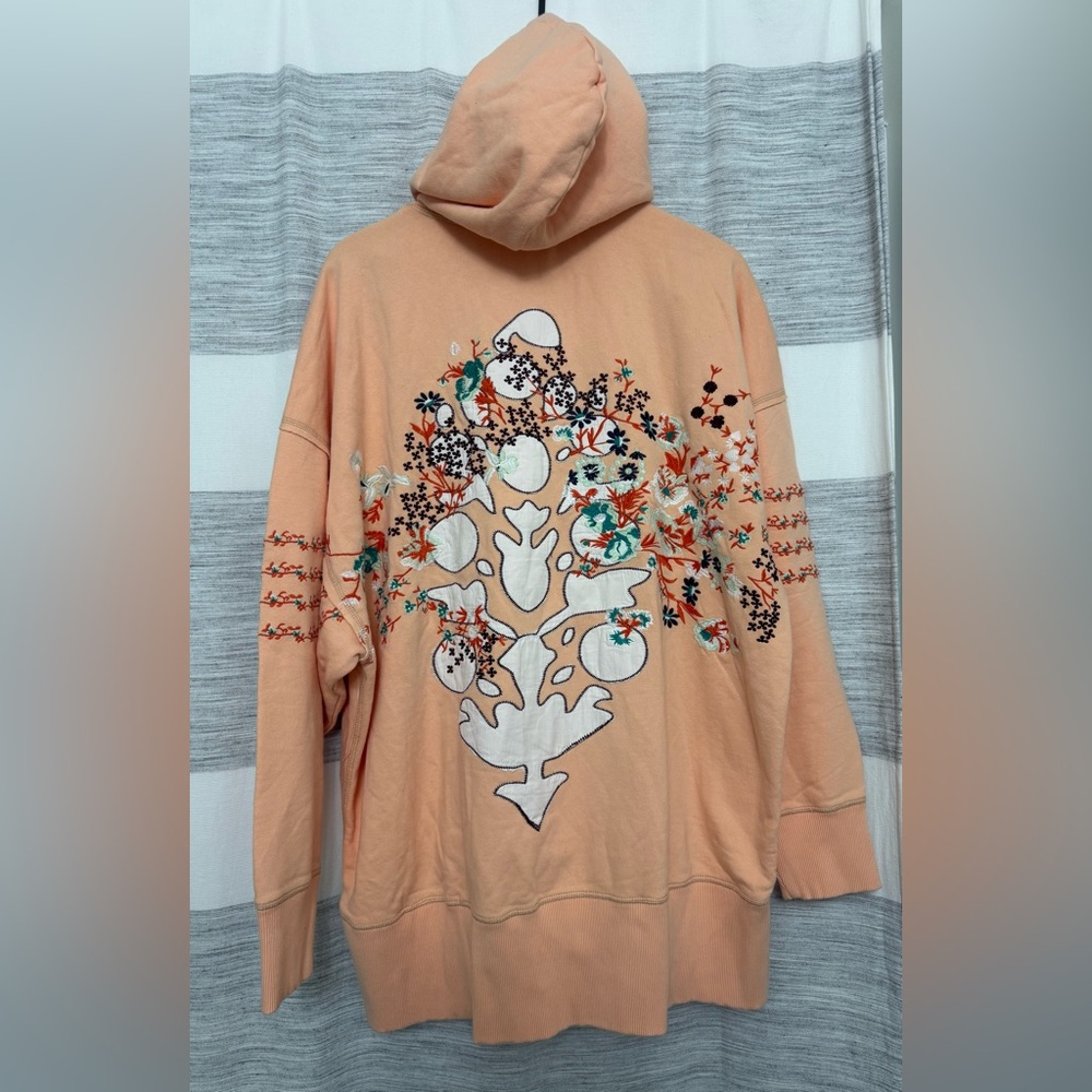 Free People Movement At My Best Embroidered Hoodie Pastel Peach Combo - NWOT - Picture 4 of 10